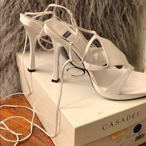 Casadei White lace up Shoes
